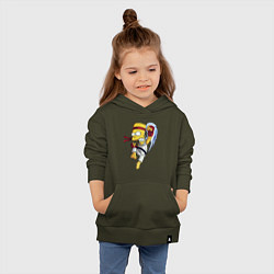 Толстовка детская хлопковая Боец Барт Симпсон - чёрный пояс, цвет: хаки — фото 2