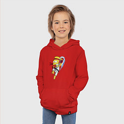 Толстовка детская хлопковая Боец Барт Симпсон - чёрный пояс, цвет: красный — фото 2