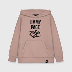 Толстовка детская хлопковая Jimmy Page - Led Zeppelin - legend, цвет: пыльно-розовый