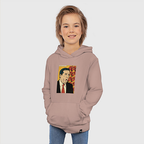 Детская толстовка-худи Майкл кричит нееееет - Офис / Пыльно-розовый – фото 3
