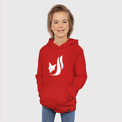 Толстовка детская хлопковая Лиса схематичное лого, цвет: красный — фото 2