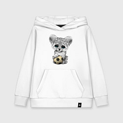Толстовка детская хлопковая Футбол - Снежный Леопард, цвет: белый