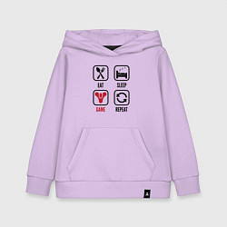 Толстовка детская хлопковая Eat - sleep - Destiny - repeat, цвет: лаванда