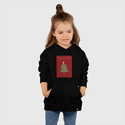 Толстовка детская хлопковая Новогодняя елка минимализм, цвет: черный — фото 2