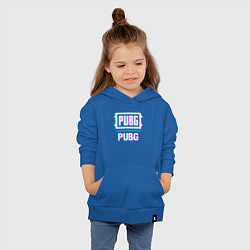 Толстовка детская хлопковая PUBG в стиле glitch и баги графики, цвет: синий — фото 2