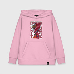 Толстовка детская хлопковая Evangelion unit 02, цвет: светло-розовый