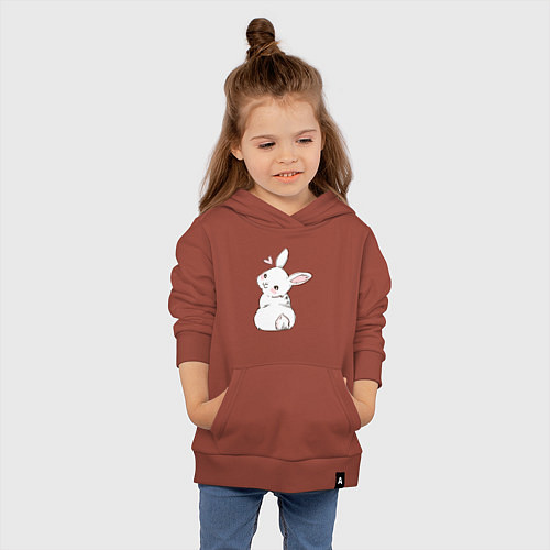 Детская толстовка-худи Милая зайка / Кирпичный – фото 4