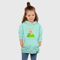 Толстовка детская хлопковая Кролик в лесу, цвет: мятный — фото 2