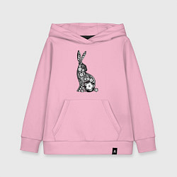 Толстовка детская хлопковая White-Black Rabbit, цвет: светло-розовый