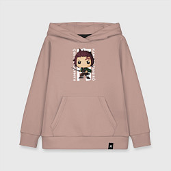 Толстовка детская хлопковая Фанки поп Танджиро, цвет: пыльно-розовый