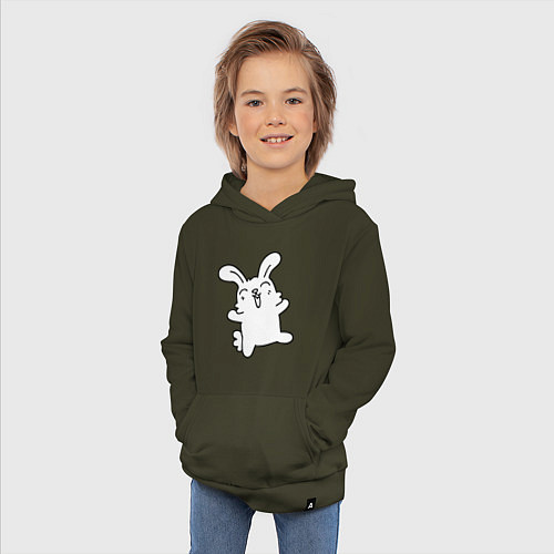 Детская толстовка-худи Happy Bunny / Хаки – фото 3