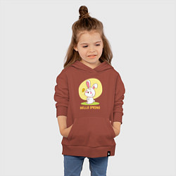 Толстовка детская хлопковая Привет, весна, цвет: кирпичный — фото 2