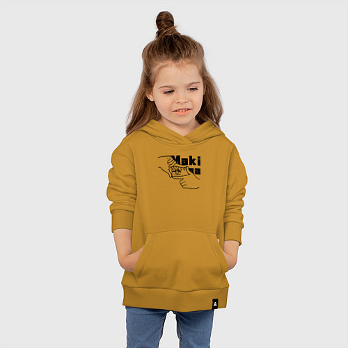 Детская толстовка-худи Глаза Макимы / Горчичный – фото 4