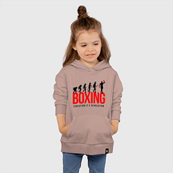 Толстовка детская хлопковая Boxing evolution, цвет: пыльно-розовый — фото 2