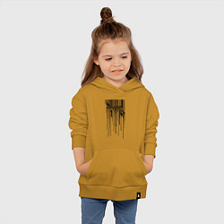Толстовка детская хлопковая Зебра - штрих код, цвет: горчичный — фото 2