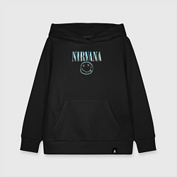 Толстовка детская хлопковая Nirvana - смайлик, цвет: черный