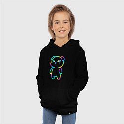 Толстовка детская хлопковая Cool neon bear, цвет: черный — фото 2