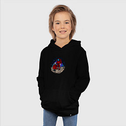 Толстовка детская хлопковая Санта космонавт, цвет: черный — фото 2