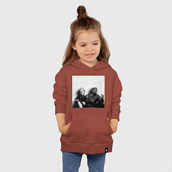 Толстовка детская хлопковая Тупак Шакур & Мэрилин Монро, цвет: кирпичный — фото 2