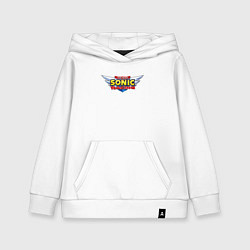 Толстовка детская хлопковая Team Sonic racing - logo, цвет: белый