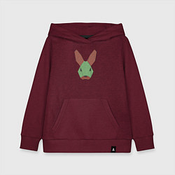 Толстовка детская хлопковая Лоскутный кролик, цвет: меланж-бордовый