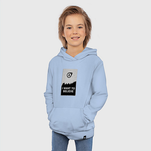 Детская толстовка-худи Хочу верить в HL3 / Мягкое небо – фото 3