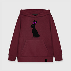 Толстовка детская хлопковая Черный кролик, цвет: меланж-бордовый