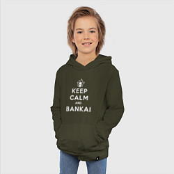 Толстовка детская хлопковая Keep calm and bankai - Bleach, цвет: хаки — фото 2