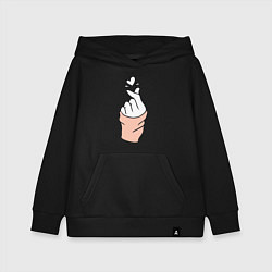Толстовка детская хлопковая Hand click, цвет: черный