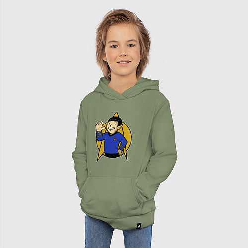 Детская толстовка-худи Spoke - vault boy / Авокадо – фото 3