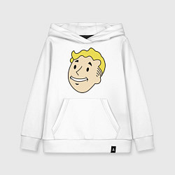 Толстовка детская хлопковая Vault boy head, цвет: белый