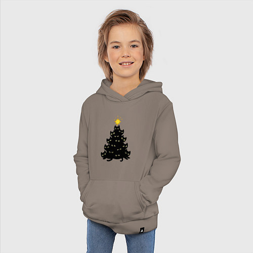 Детская толстовка-худи Котоёлка / Утренний латте – фото 3