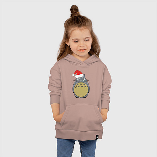 Детская толстовка-худи Totoro Santa / Пыльно-розовый – фото 4