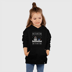 Толстовка детская хлопковая Новогодние тоторики - ugly sweater, цвет: черный — фото 2