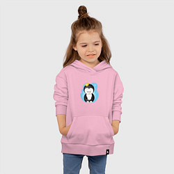 Толстовка детская хлопковая Королевский пингвин, цвет: светло-розовый — фото 2