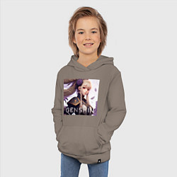 Толстовка детская хлопковая Genshin Impact art, цвет: утренний латте — фото 2