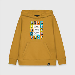 Толстовка детская хлопковая Мы создатели музыки, цвет: горчичный