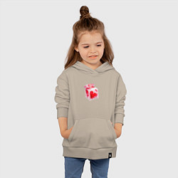 Толстовка детская хлопковая Сердце в подарок, цвет: миндальный — фото 2