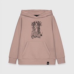 Толстовка детская хлопковая Ольга в венке из летних цветов, цвет: пыльно-розовый