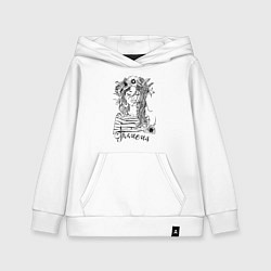 Толстовка детская хлопковая Таисия в венке из летних цветов, цвет: белый