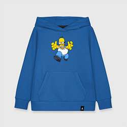 Толстовка детская хлопковая Сердитый Гомер Симпсон - крутой чувак, цвет: синий