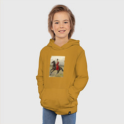 Толстовка детская хлопковая Николай II на коне, цвет: горчичный — фото 2