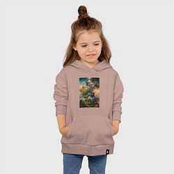 Толстовка детская хлопковая Фантастический пейзаж, цвет: пыльно-розовый — фото 2