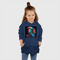 Толстовка детская хлопковая Девушка с воображением, цвет: тёмно-синий — фото 2