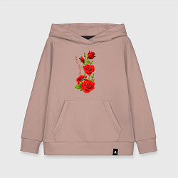 Толстовка детская хлопковая Прекрасная Инесса - букет из роз, цвет: пыльно-розовый