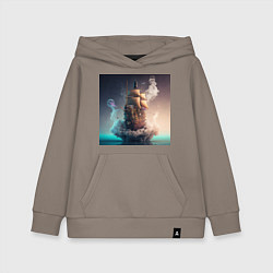 Толстовка детская хлопковая Путешествие во времени, цвет: утренний латте