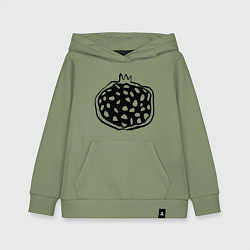 Толстовка детская хлопковая Гранат в разрезе скетч, цвет: авокадо