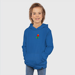 Толстовка детская хлопковая Мультяшный красный цветок, цвет: синий — фото 2