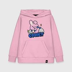 Толстовка детская хлопковая Cooky BT21 Jungkook, цвет: светло-розовый