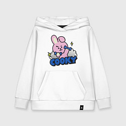 Толстовка детская хлопковая Cooky BT21 Jungkook, цвет: белый